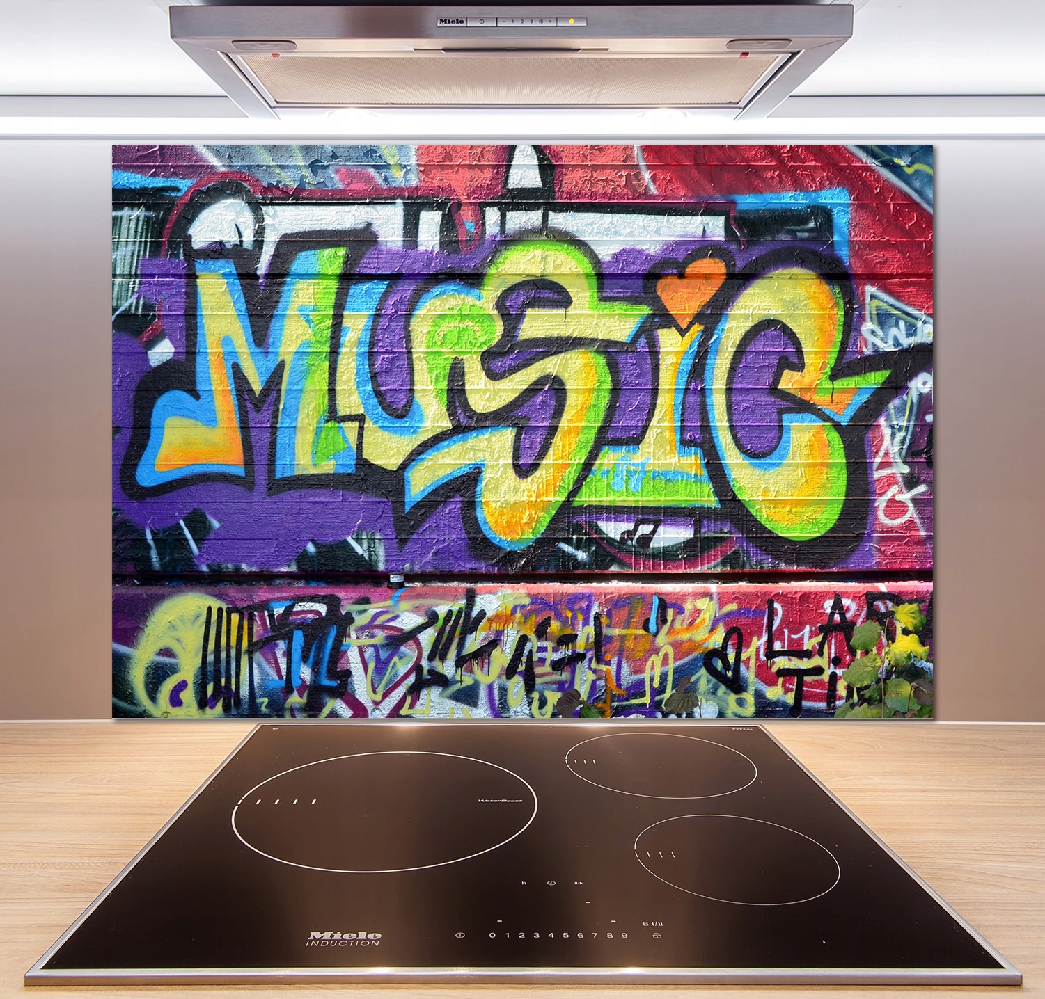 

Panel lacobel Ozdobne Graffiti 100x70 cm + Klej