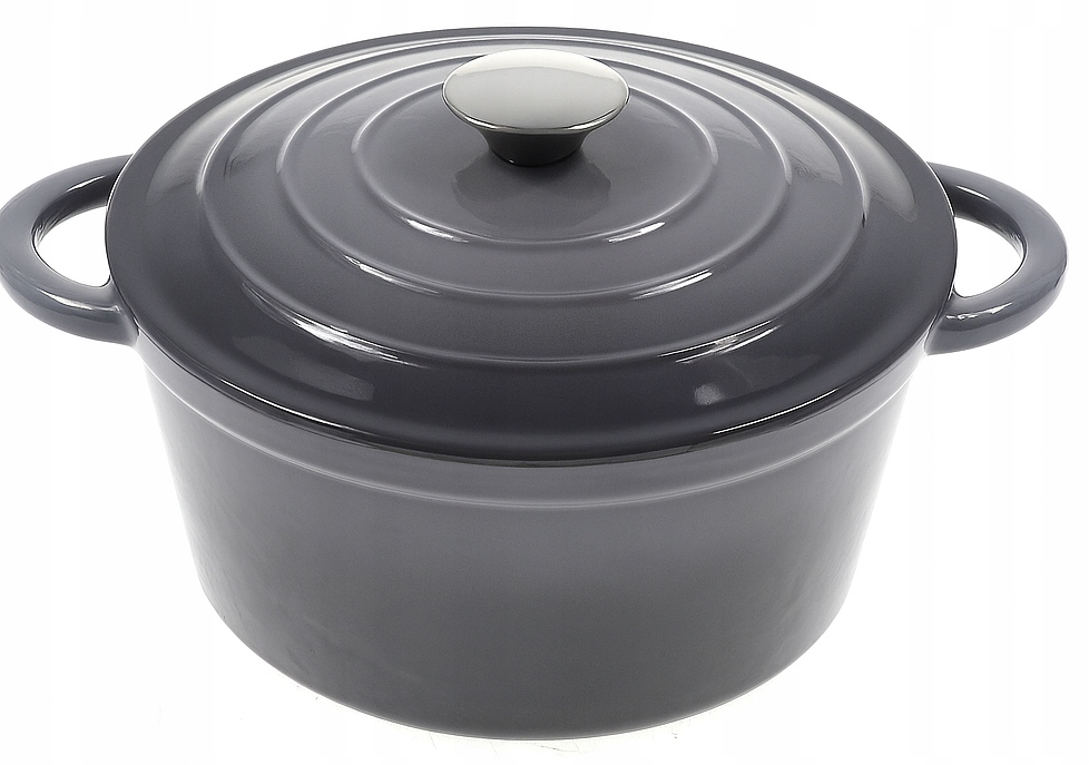 Hrnec 4,8 L Smaltovaný S Poklicí Šedý Indukční Trouba 26 CM