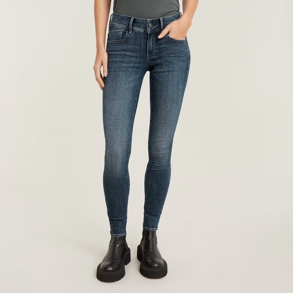 G-star Raw Tmavě Modré Džínové Kalhoty Úzké Nohavice S Oděrkami 26/28 6EA