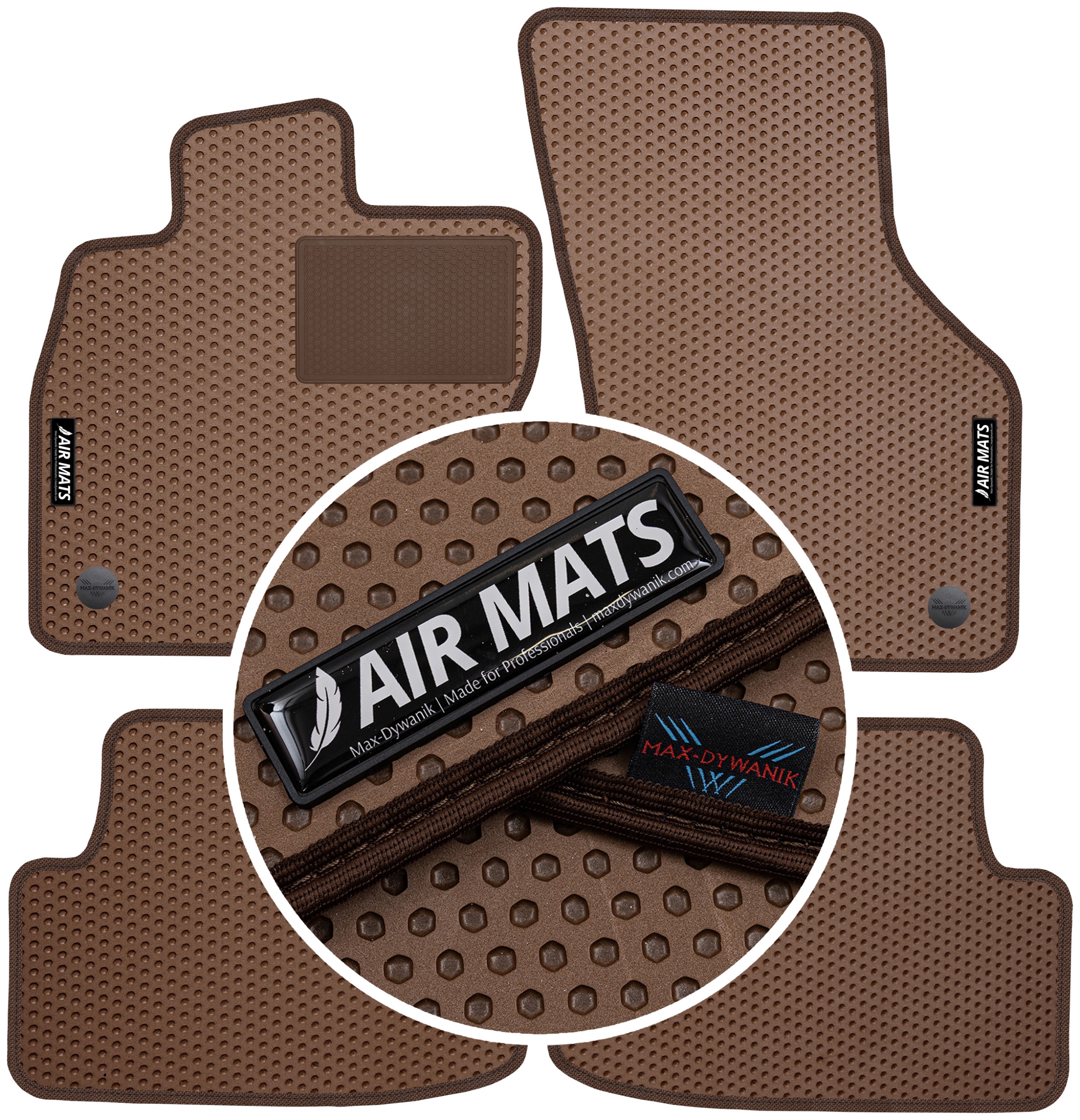 Vw Golf VII 2012-2020 Gumové koberce Air Mats Hnědé
