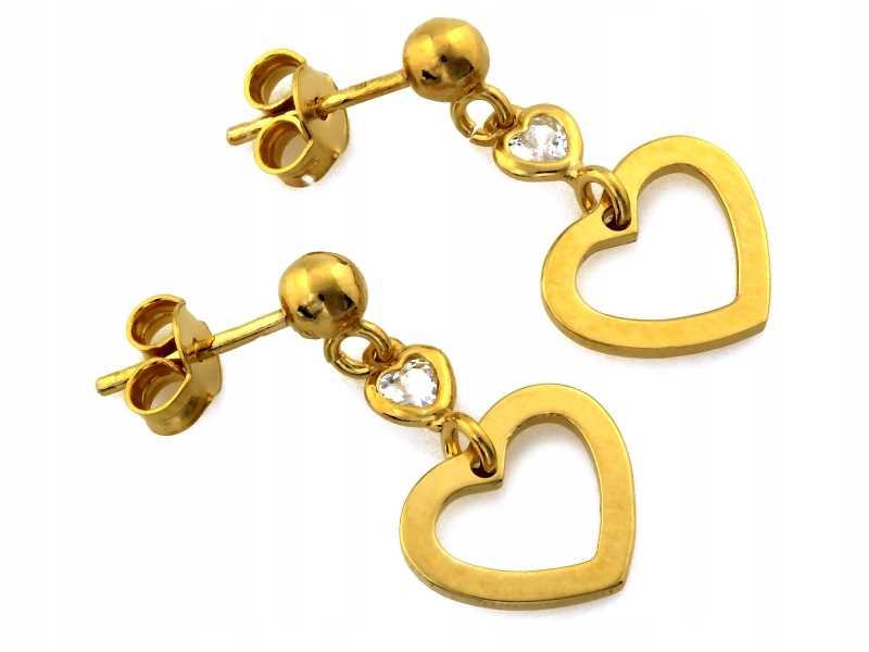 Dámské stříbrné Náušnice 925 se závěsným srdcem zirkon módní elegantní design