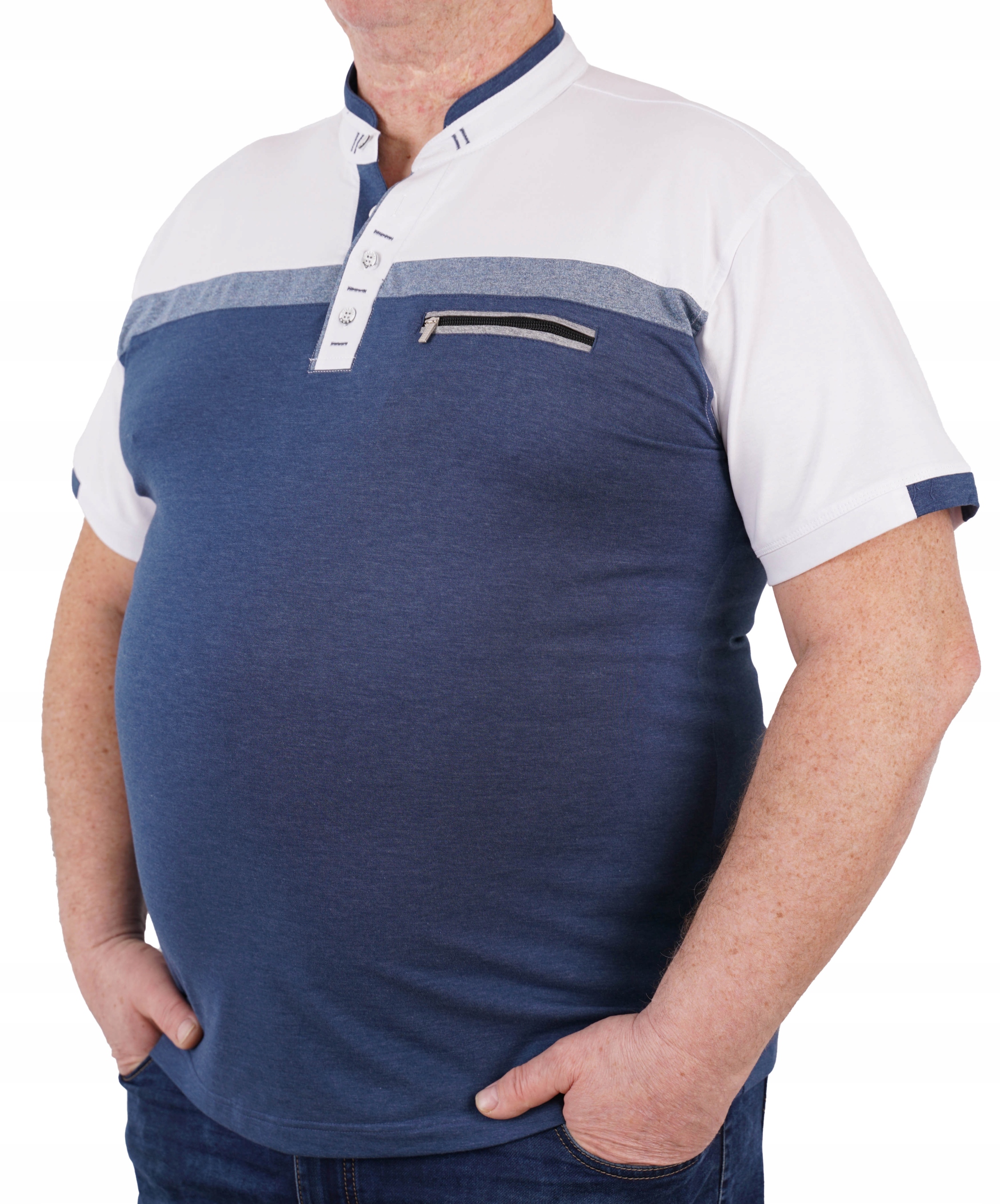 

T-shirt Polo Duży Koszulka Kołnierzyk Guziki 3XL