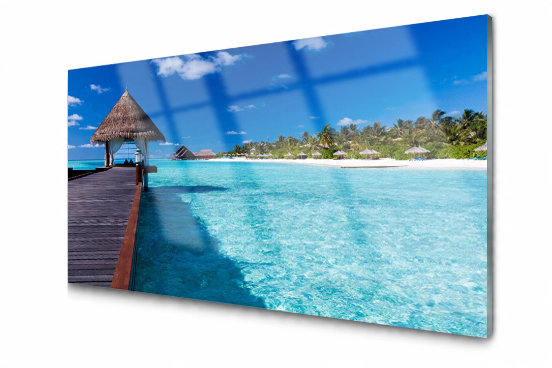 

Panel szklany Płytka Morze Molo 140x70 + Klej