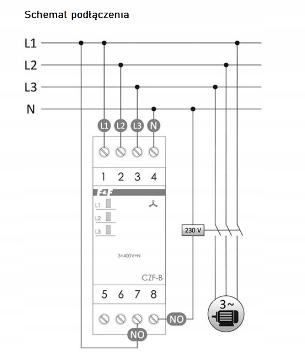 F&F PRZEKAŹNIK ZANIKU I ASYMETRII FAZ CZF-B Marka F&F
