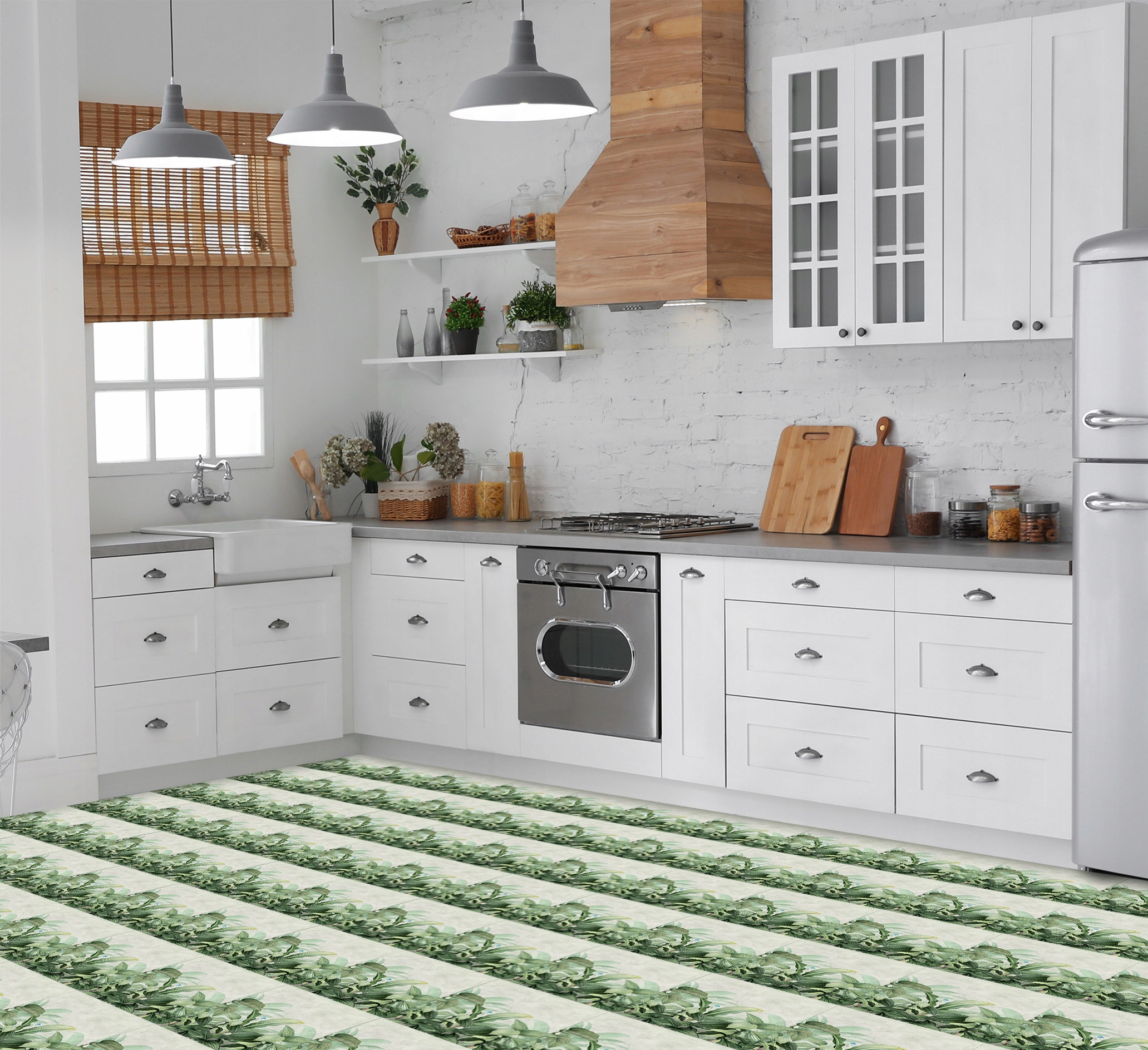 WINYLOWE kafelki PCV 30x30 cm LIŚCIE TROPIKALNE Producent inny