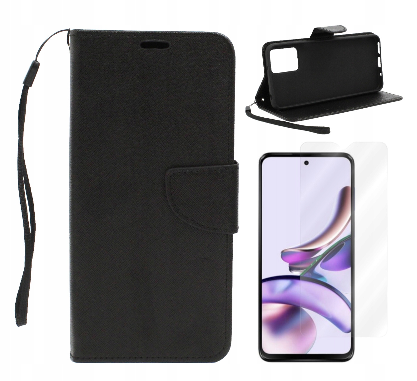 

Etui Fancy Diary do motorola moto g53 5G cza+SZKŁO
