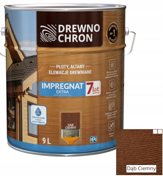 Drewnochron Impregnat Extra Powłokotwórczy Dąb Ciemny 9L