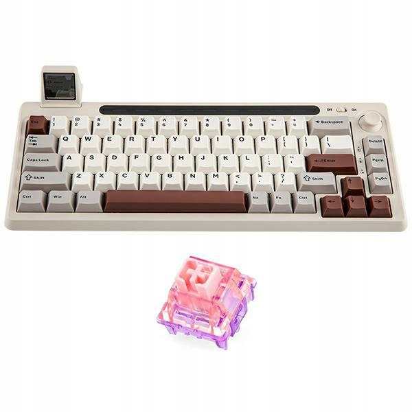 Klávesnica Epomaker RT65 Flamingo Switch šedo-biela