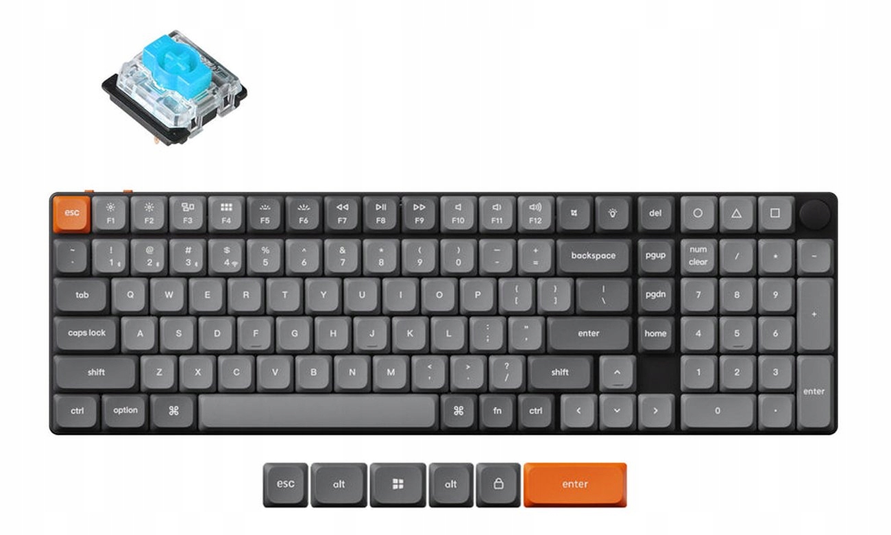 Keychron K17Max B2 Ultra slim Low Profile Gateron Blue Rgb