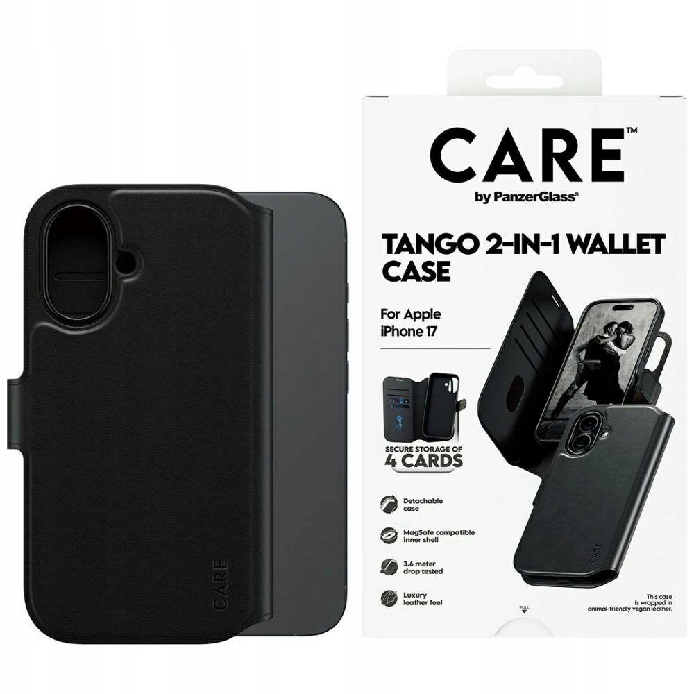 Etui Care by PanzerGlass Feature Tango 2w1 Wallet Case MagSafe na iPhone 17