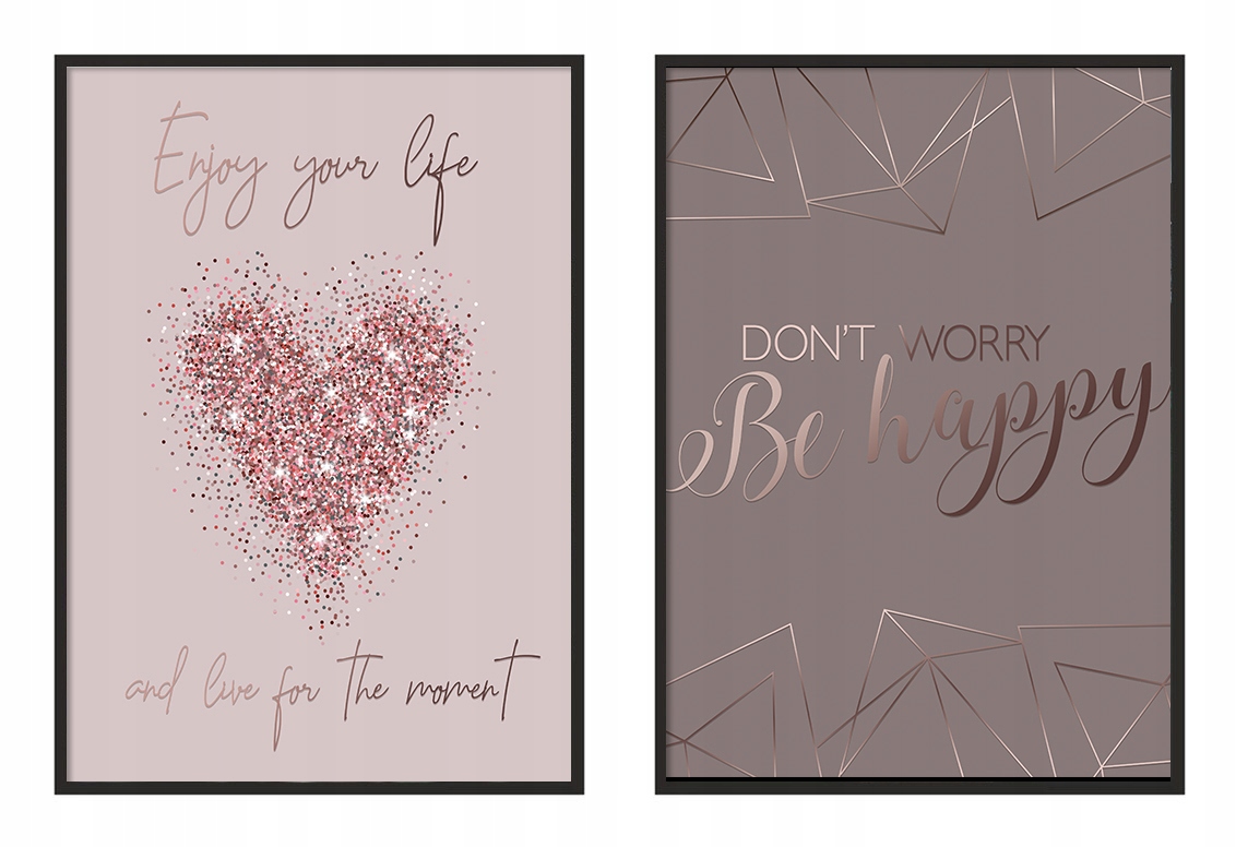 

Obraz Plakaty W Ramie 33x43cm Dyptyk Happy P973