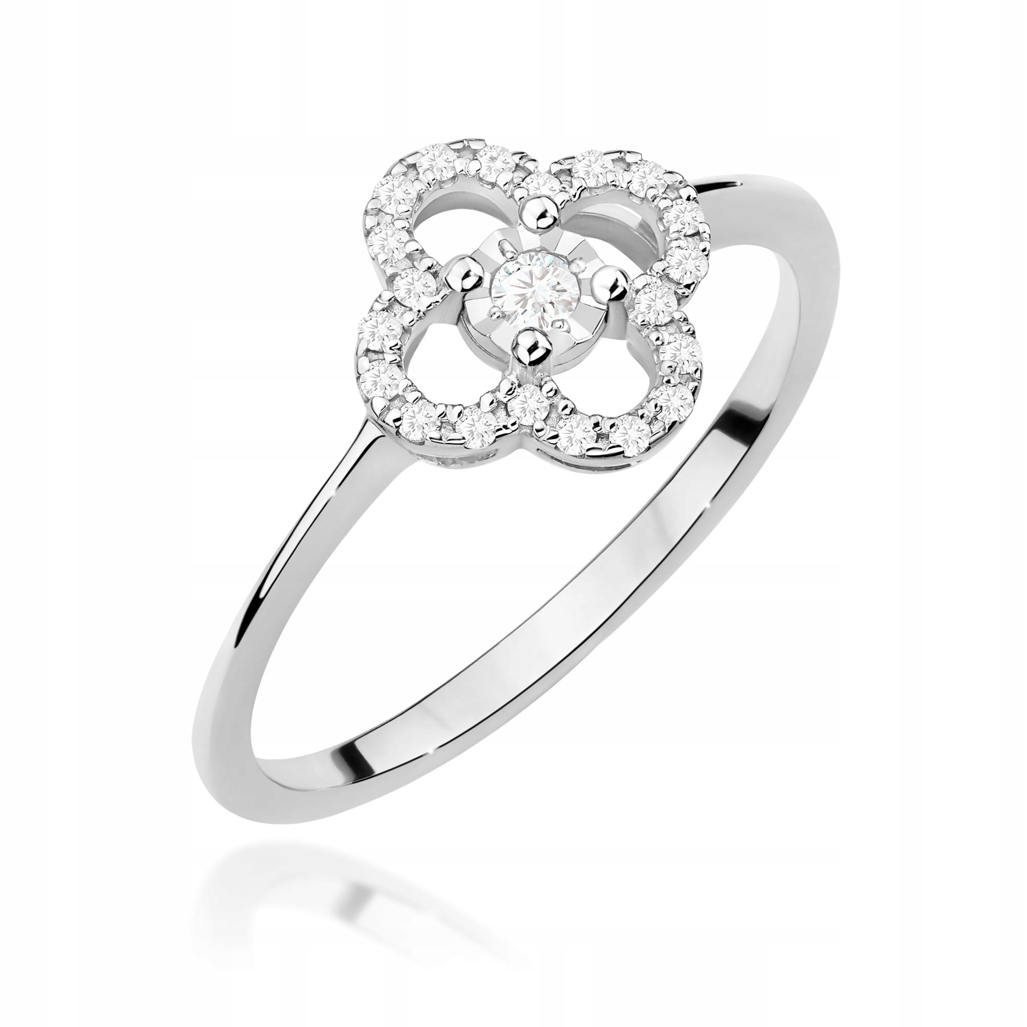 Prstýnek z bílého zlata 585 s brilianty 0,03 ct