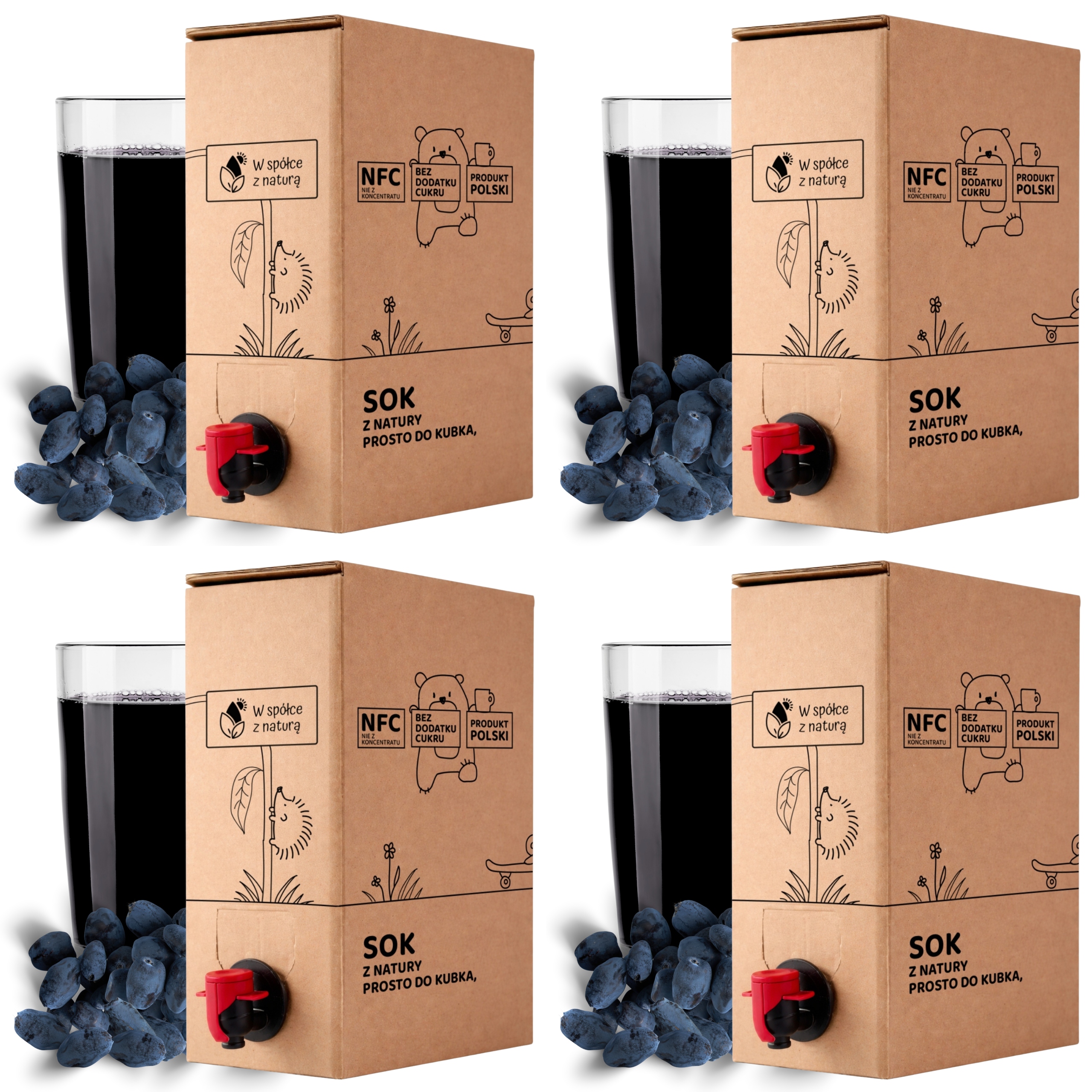Sok z Jagody Kamczackiej Tłoczony 5L Sok Jagoda Naturalny Nfc 100% zestaw