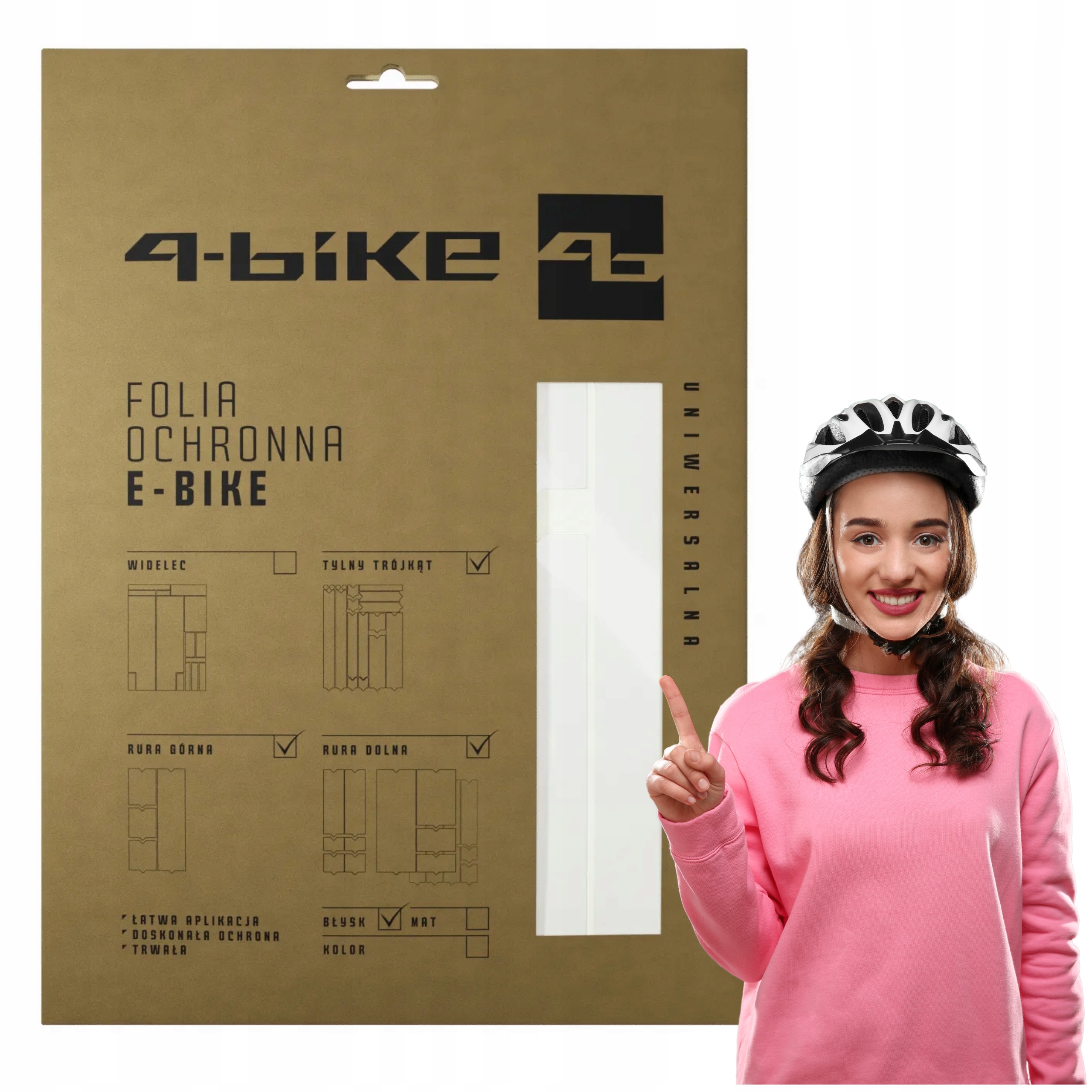 Folia ochronna na rower e-bike połysk backbone Full