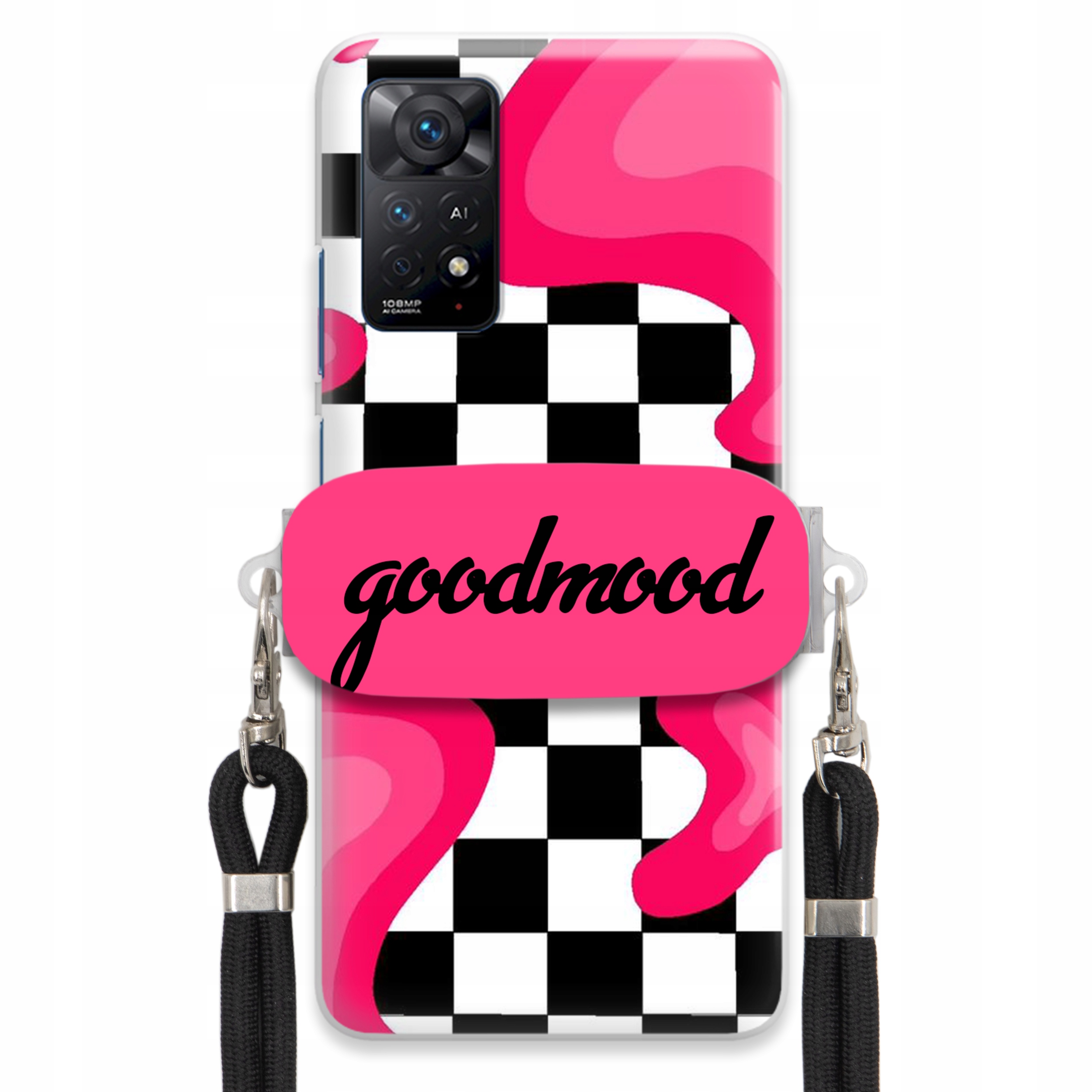 Puzdro Pre Xiaomi Redmi Note 11 Pro Plus 5G Puzdro Držiak Vodítko Čierne Splash