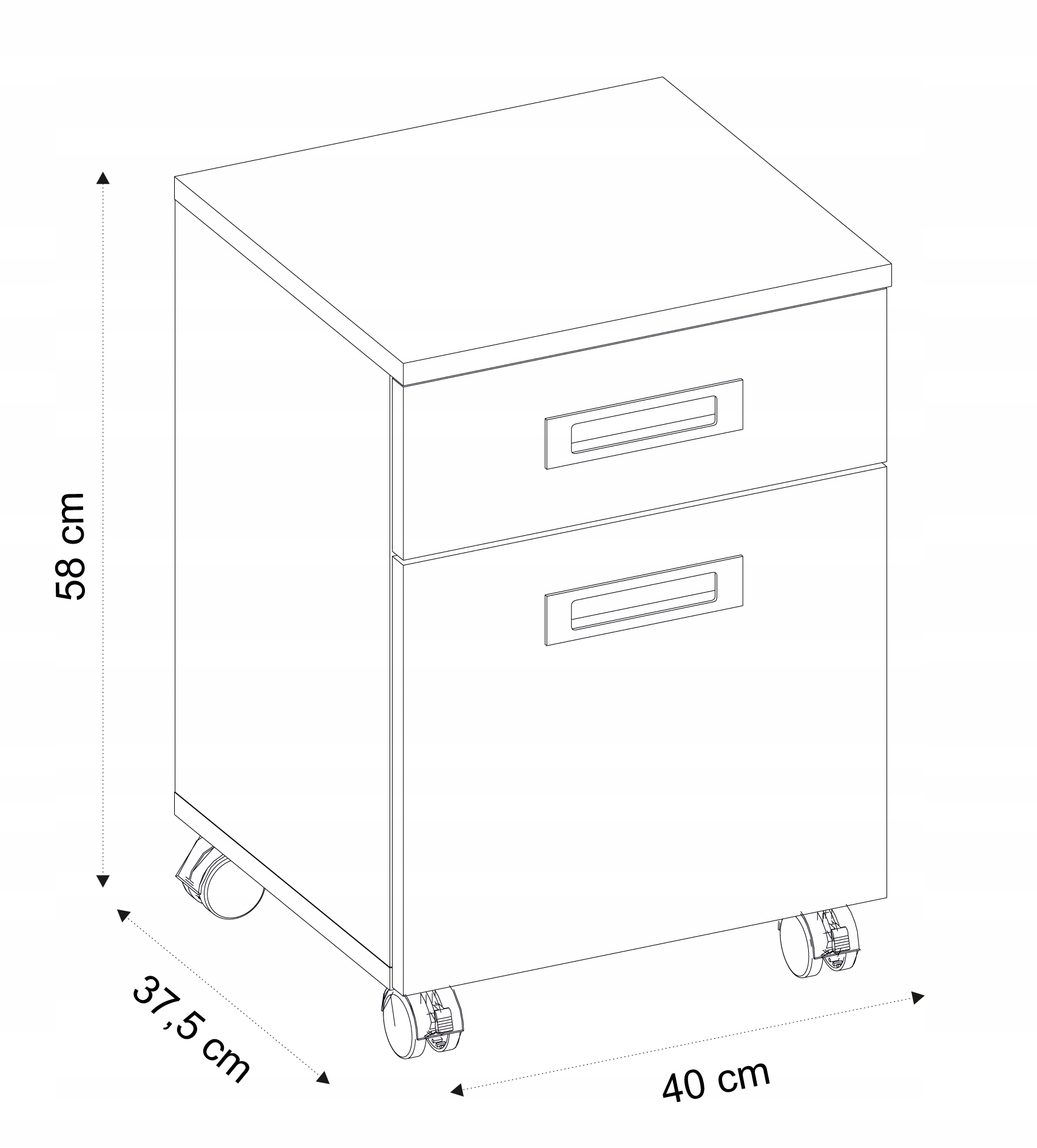 SZAFKA KONTENEREK NA KÓŁKACH MOBILNY BIURKO TIM Marka inna