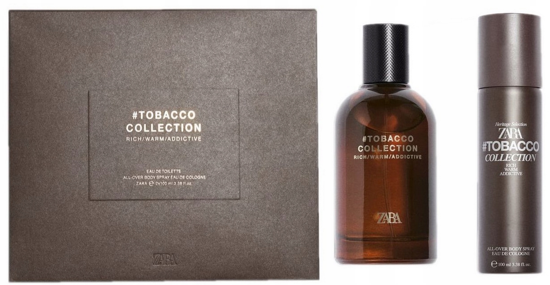 Zara Tobacco Collection Rich Warm Addictive Edt 100 ML Edc 100 ML Zestaw