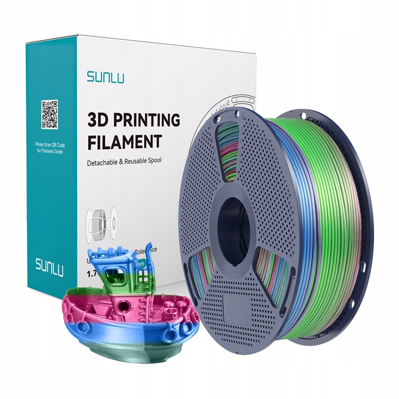 Filament Pla Plus Silk Sunlu 1 75MM 1KG Tęczowy Rainbow 06