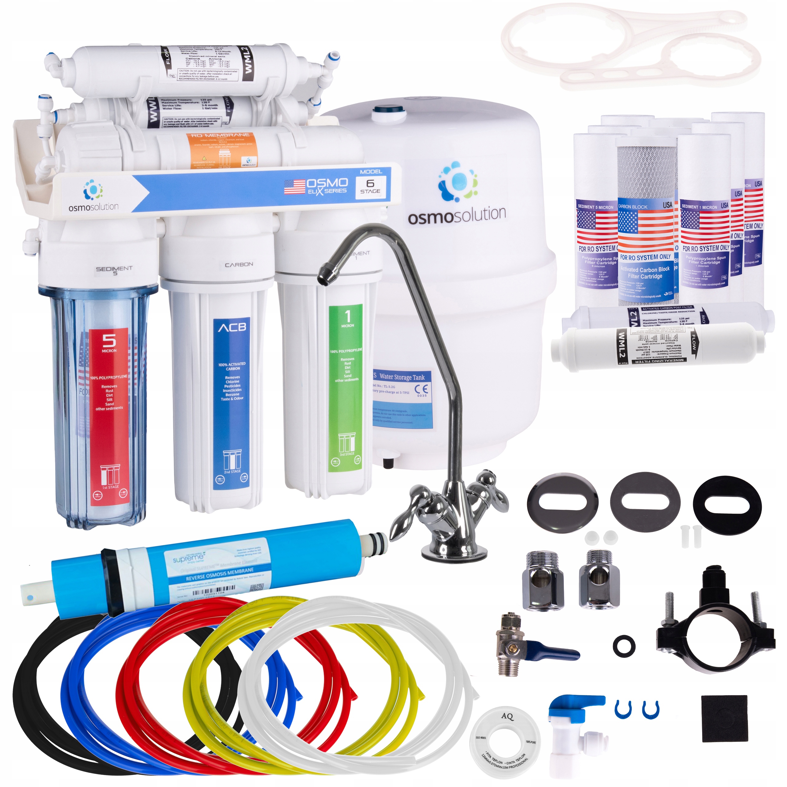 

Filtr Do Wody Odwrócona Osmoza RO6 100 Gpd Zapas
