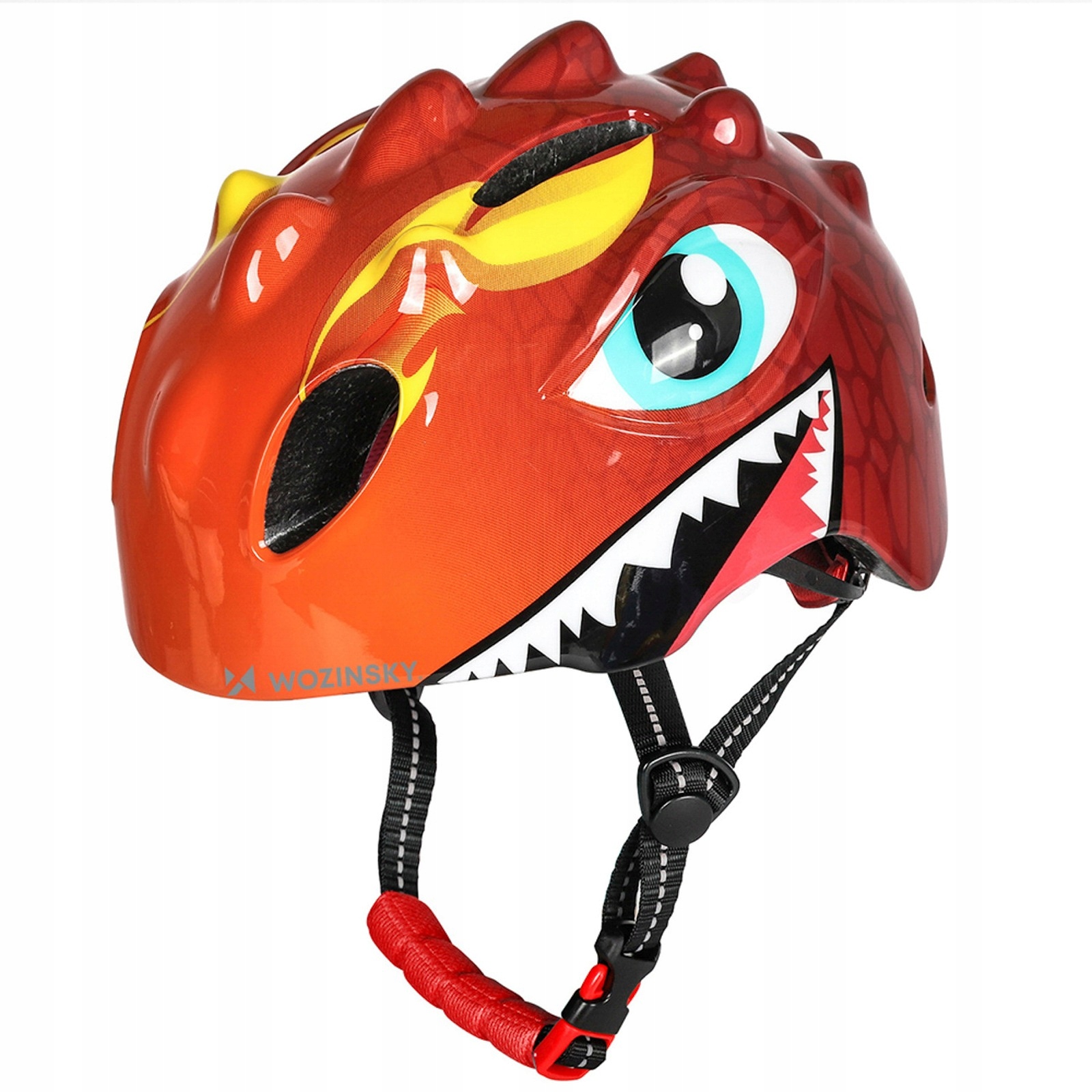 Dětská lehká cyklistická přilba 50-54 cm červený drak