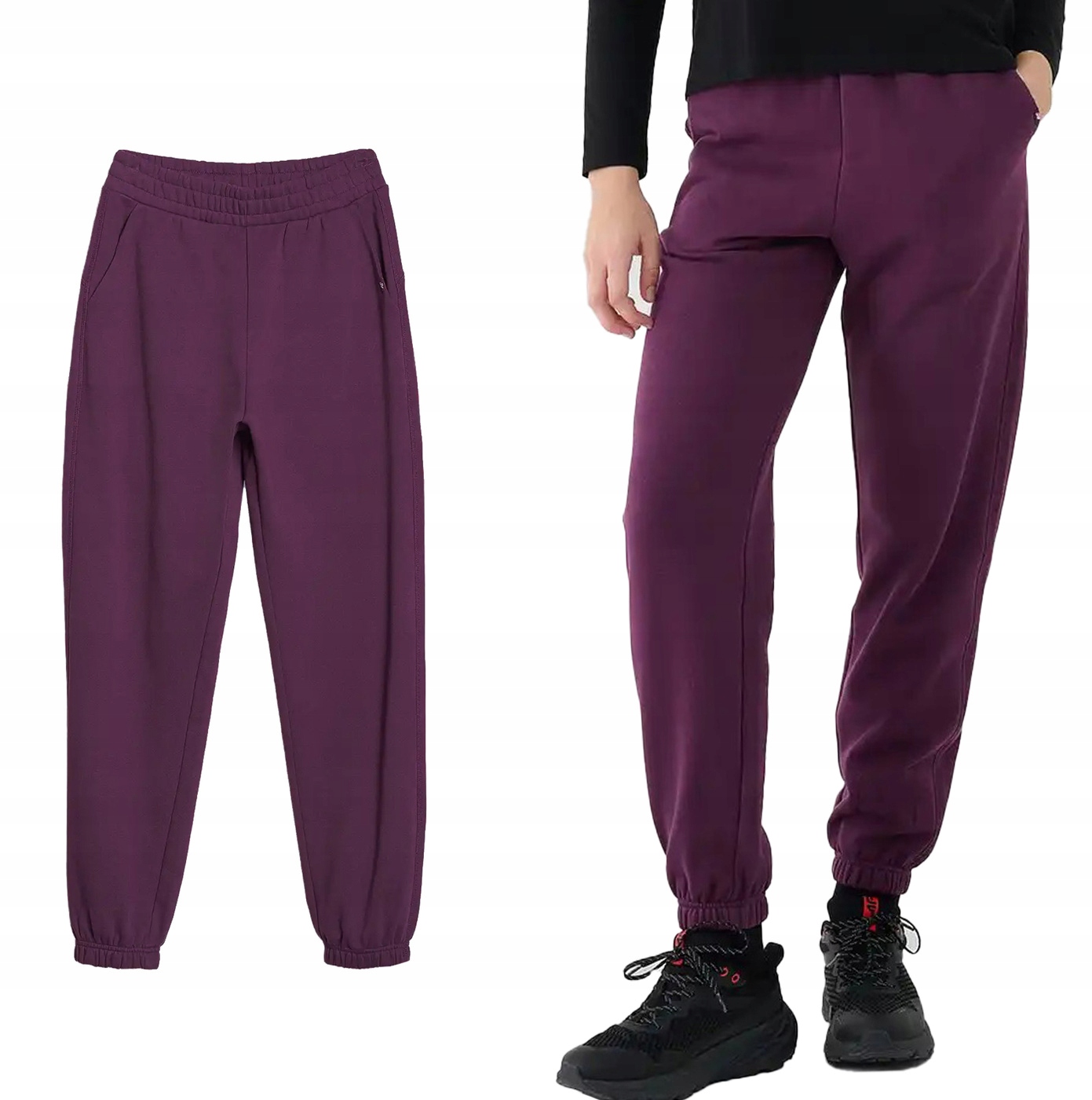 Sportovní teplákové kalhoty 4F F1013 joggery z bavlny fialové barvy 2XL