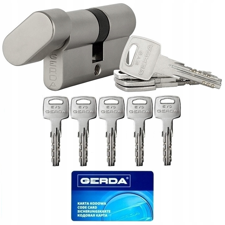 Wkładka bębenkowa Gerda Evo 40/55 z gałką 95mm 40G/55 5-nawiercanych kluczy