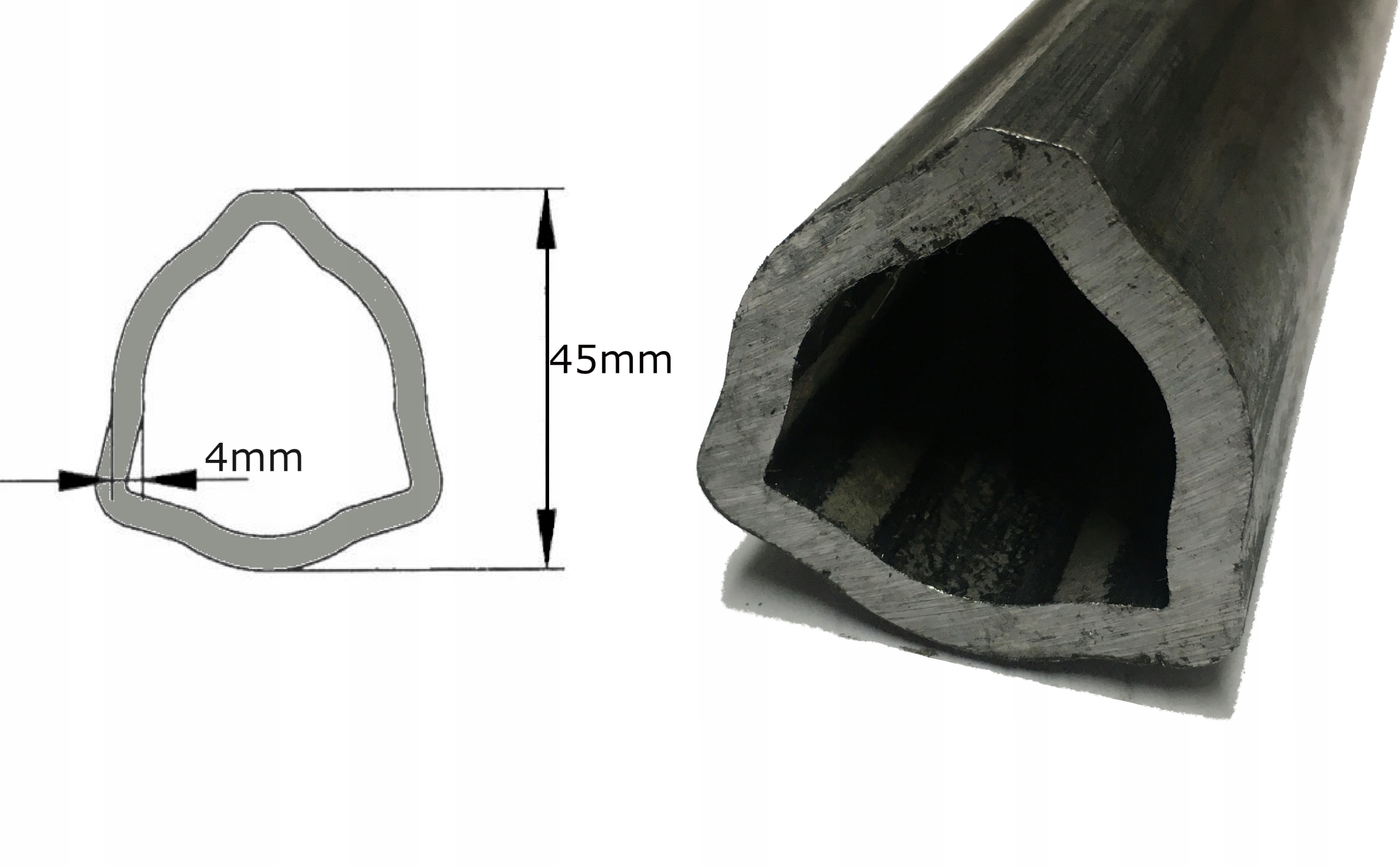 Rura wału WOM profilowana trójkąt 45x4mm 1m