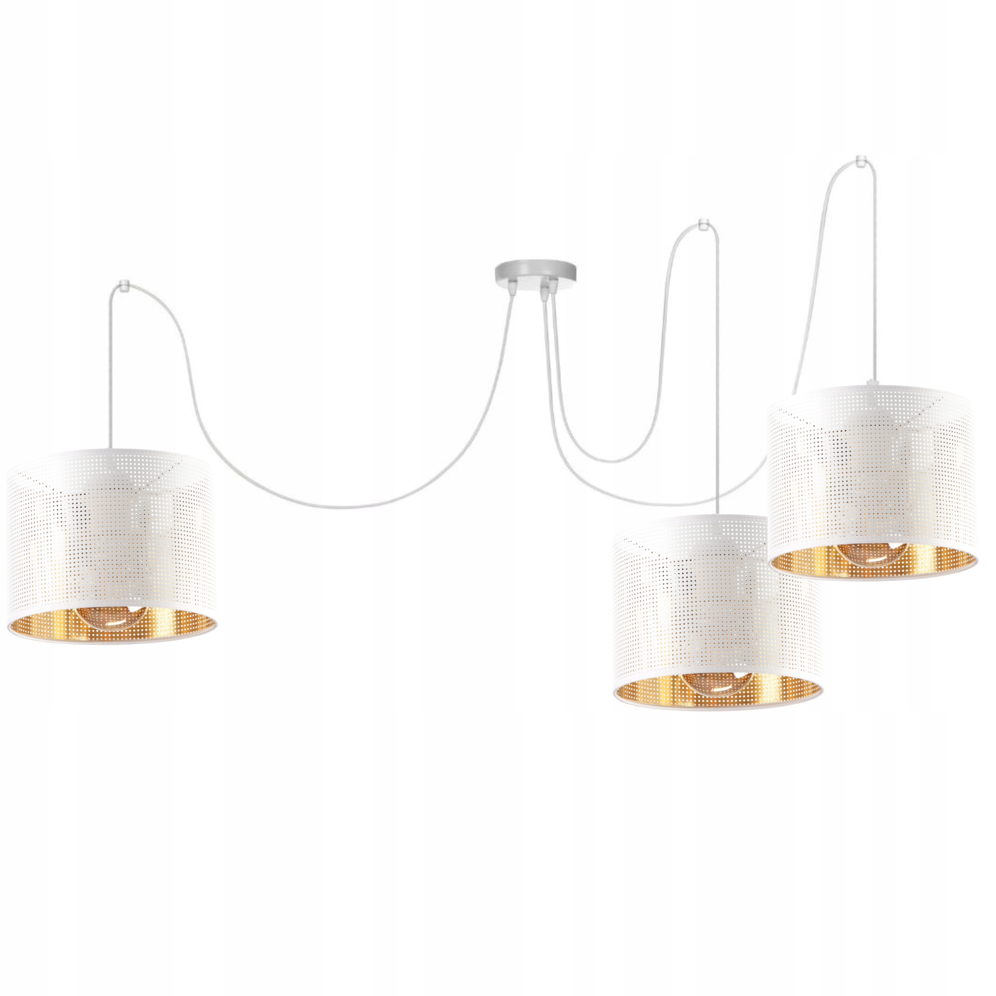 Závesná Stropná Lampa Spider Pavúk Tienidlo S Dierkami Zlatá Biela Poľsko