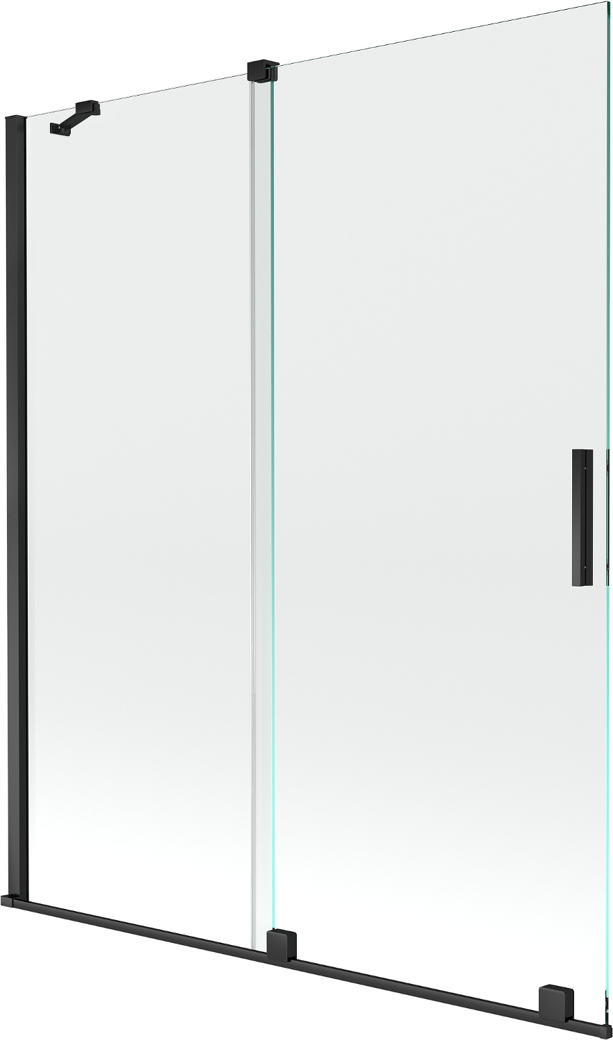 Mexen Velar Sprchová Zástěna Posuvná 140x150cm, Transparentní, Černá