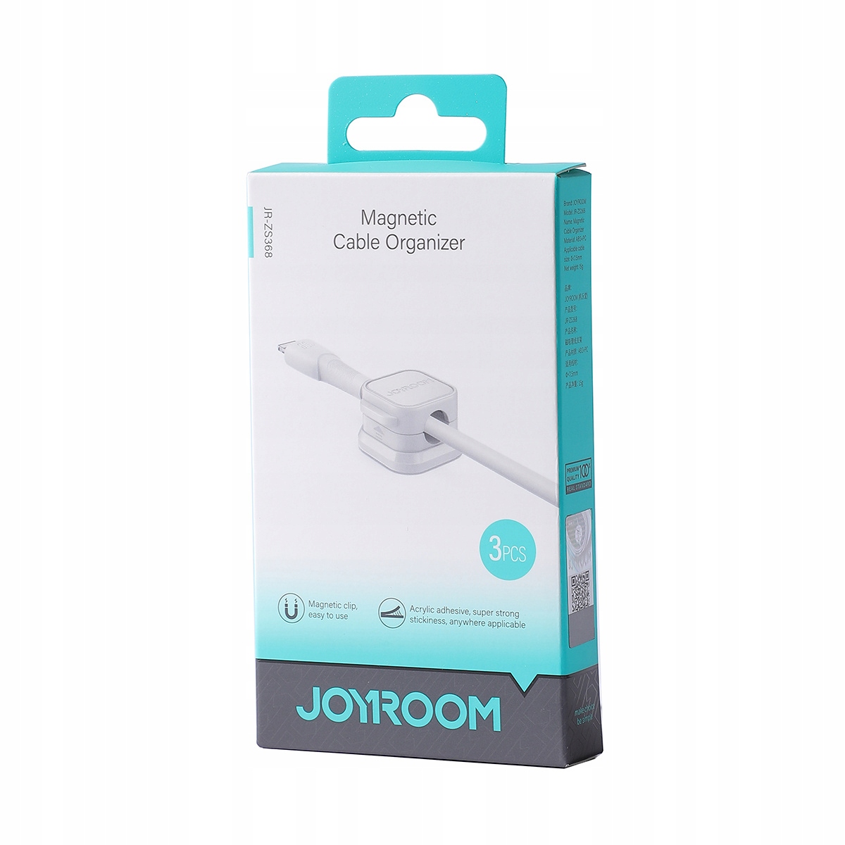 Organizer do kabli Joyroom JR-ZS368 magnetyczny biały (3 szt.)