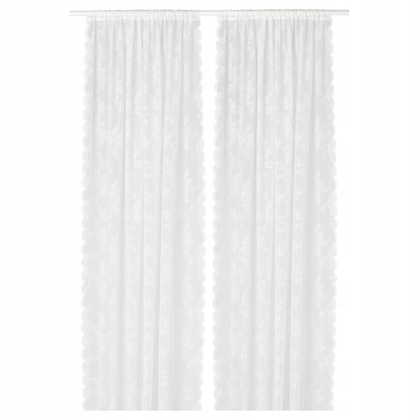 IKEA ALVINE SPETS Firanki 1 para kremowy 145x300cm