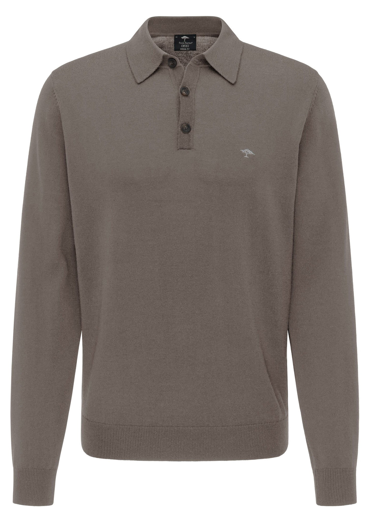 Sweter Polo Fynch-Hatton Wełna na Trzy guziki S