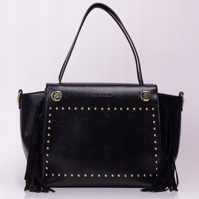 Černá Dámská Shopperová Taška Monnari Na Nákupy Šatonové Růže Střapce