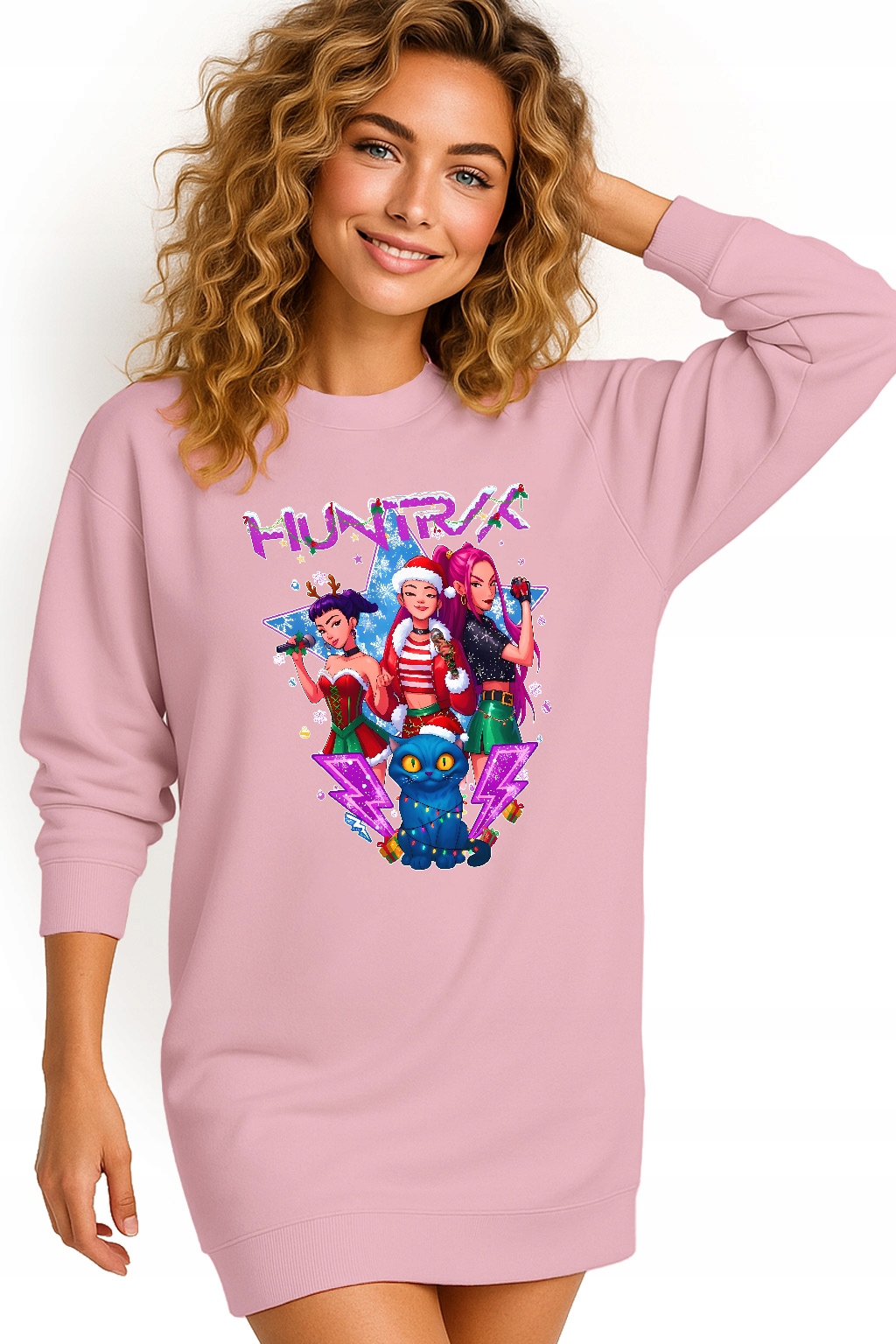 Mikina Vánoční Oversize Šaty Huntrix Dárek K Vánocům XL
