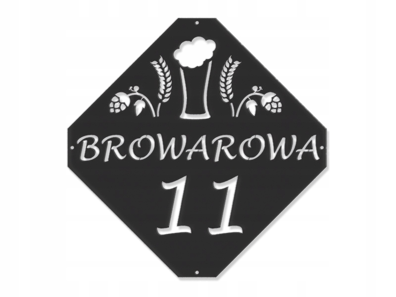 Číslo Na Dom 48 cm Tabuľa Adresa Ocel 2 mm ul. Browarowa