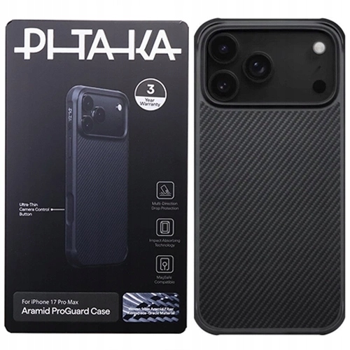 Odolné Pouzdro Zadní Kryt Pro Apple Iphone 17 Pro Max Pitaka Aramid Magsafe