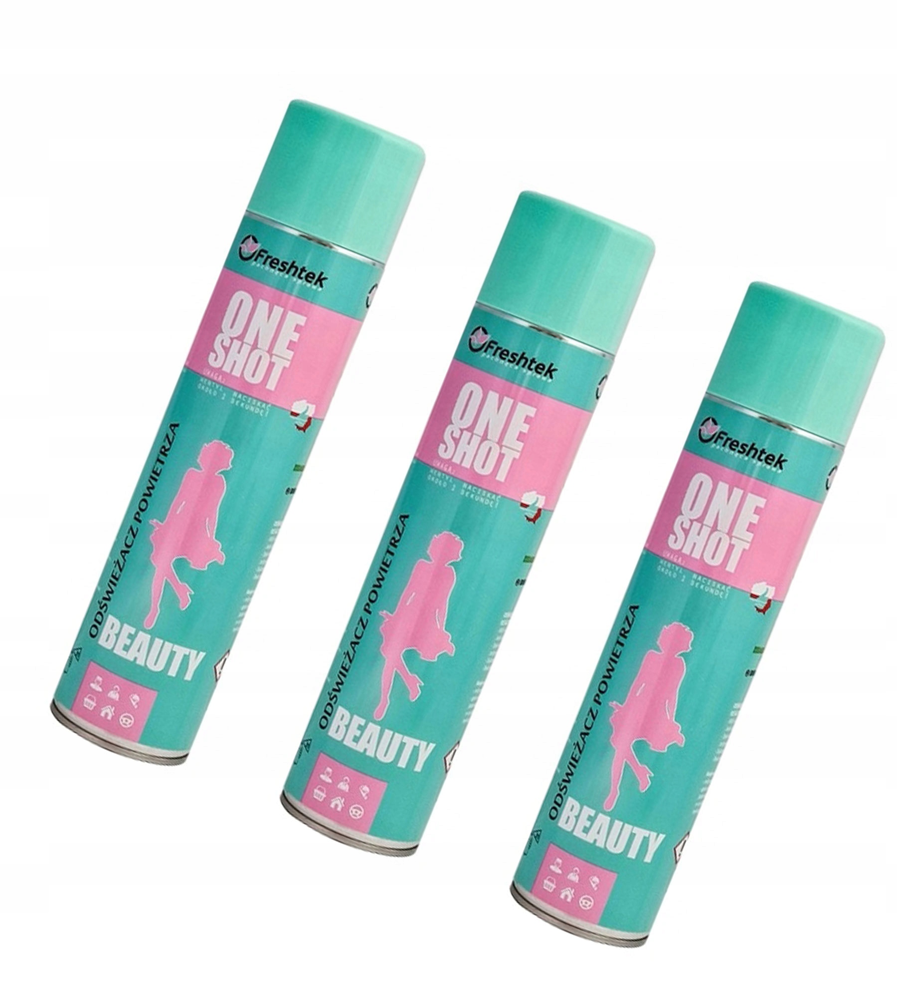 Levně Freshtek One Shot Beauty 600 ml neutralizátor osvěžovač vzduchu 3 ks