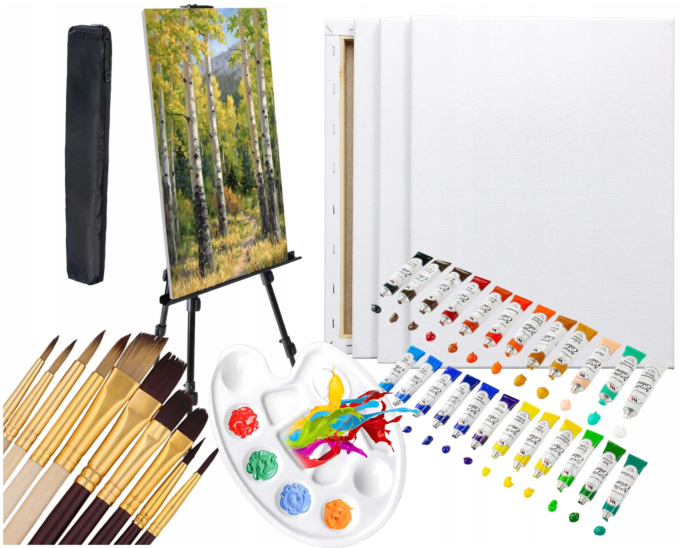 Velká Malířská Sada Umělecký Stojan Barvy Pro Děti K Malování