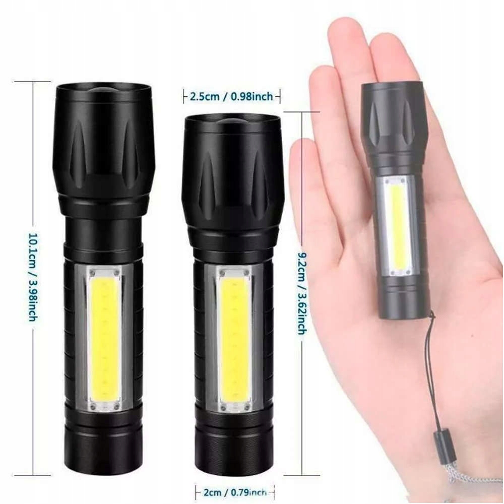 MAŁA LATARKA TAKTYCZNA MOCNA LED COB T6 ZOOM USB Kod producenta Latarka-LED-USB