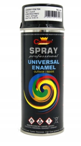 

Farba w sprayu lakier Czarny Połysk Ral 9017 400ml