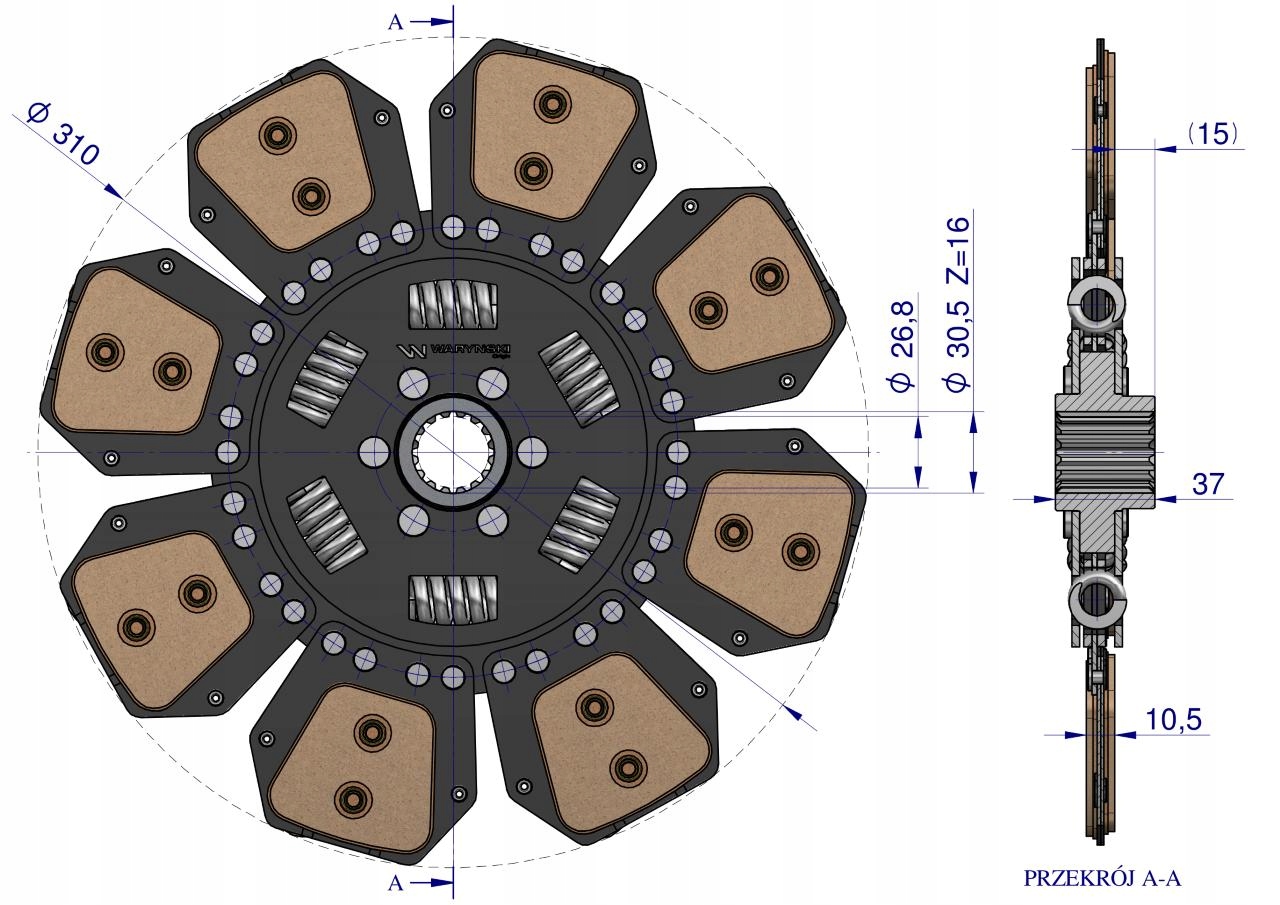 Tarcza sprzęgła Ceramiczna. RENAULT Waryński Producent części Waryński