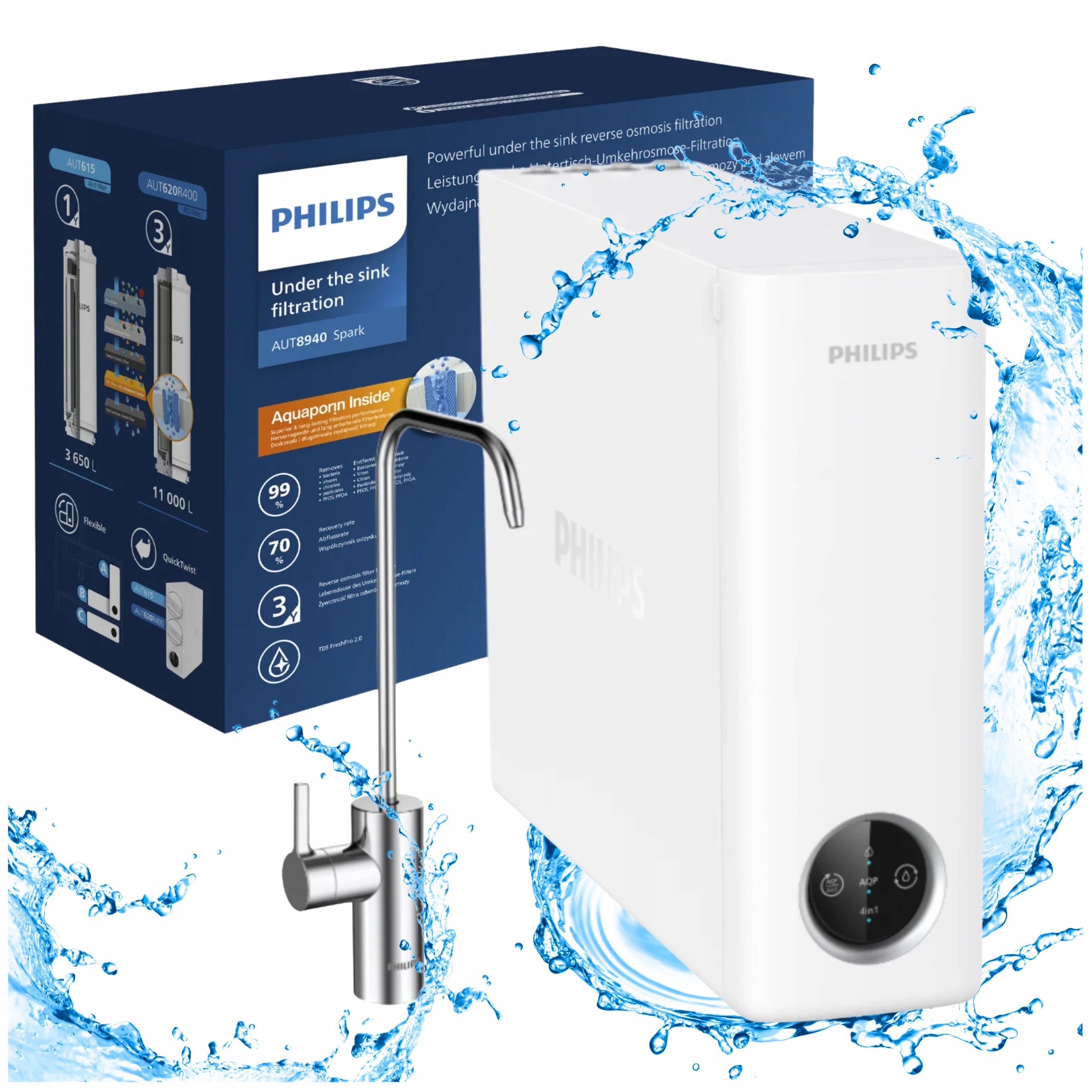 Philips AUT8940/10 Čistička vody Reverzní osmóza kuchyně Beznádržová