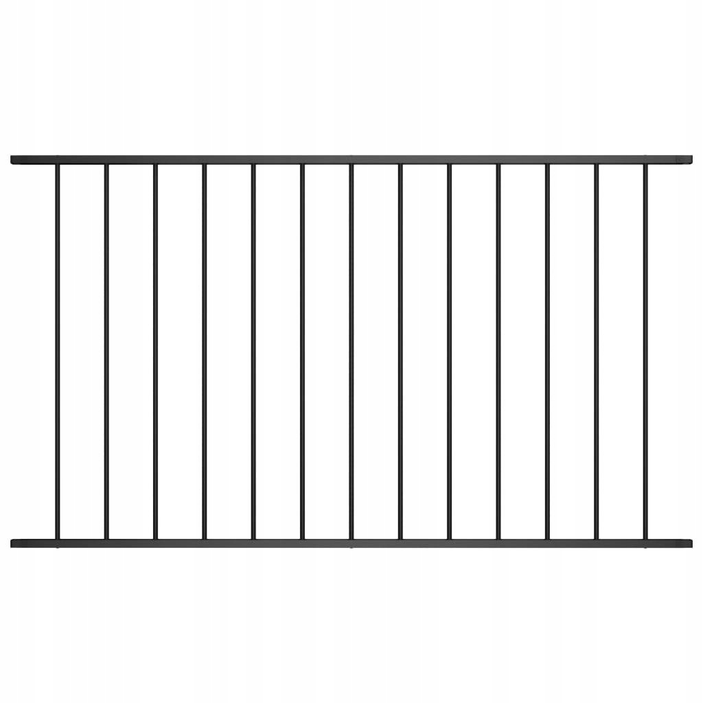 Plotový panel, práškově krytá ocel, 1,7 x 1 m, černý