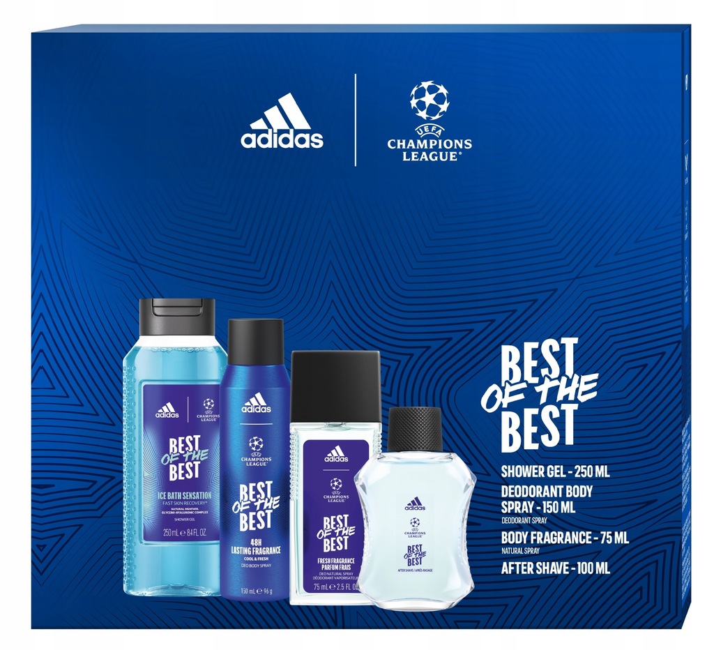 ADIDAS UEFA CHAMPIONS LEAGUE IX Best Of The Best - duży zestaw 4 elementy