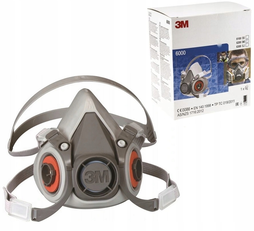 3M 6100 Maska Półmaska Oryginał ROZMIAR S