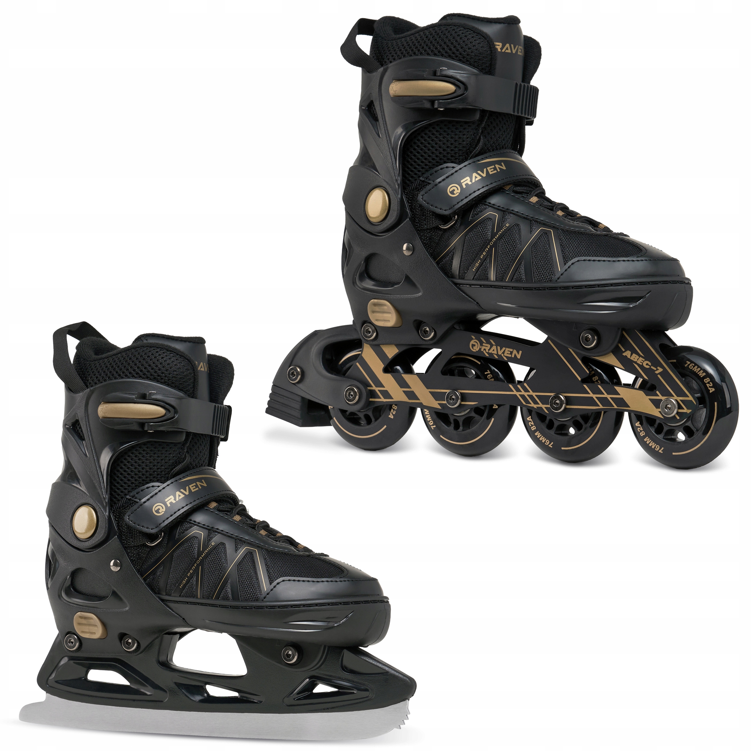 Rolki Łyżwy figurowe 2w1 Regulowane Raven Expert Gold 37-40