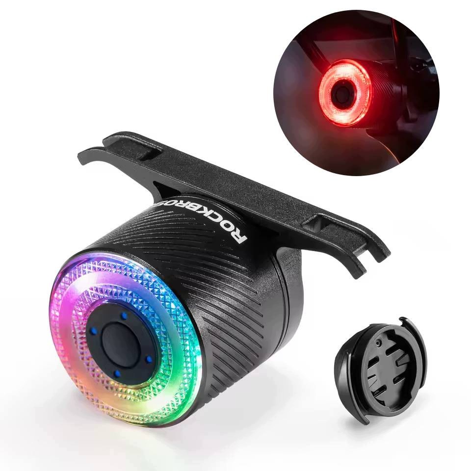 Lampka Rowerowa Tylna Led Usb Rgb Na Siodło I Sztycę IPX6 Rockbros Q1 Ultra