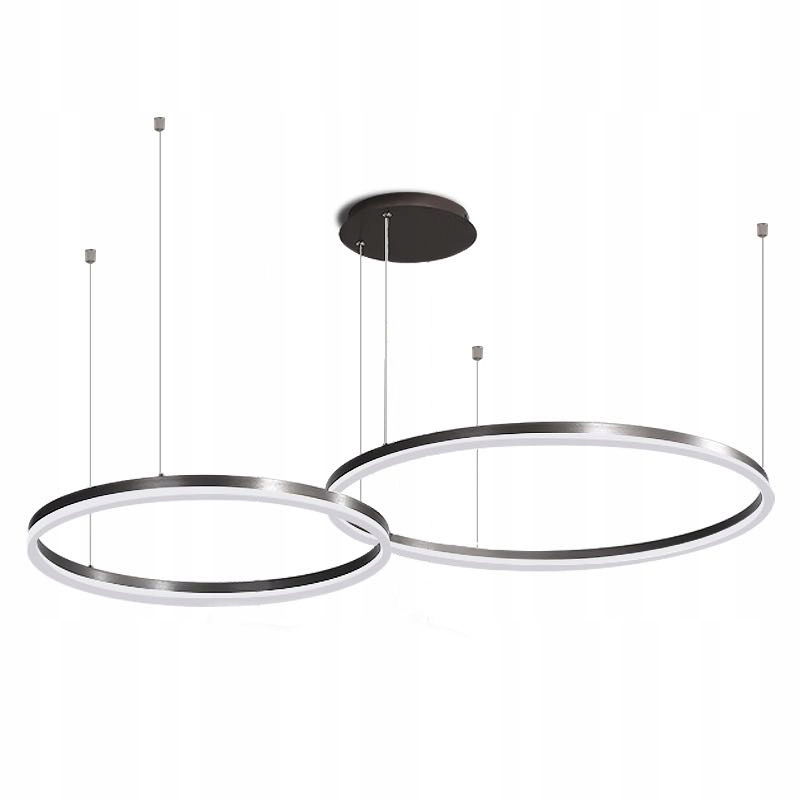 2x Zestaw Lampa Sufitowa Wisząca Led Koła Ring Czarny