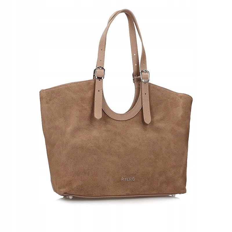 Prostorná klasická kožená kabelka Ryłko R40929TB_9QŁ