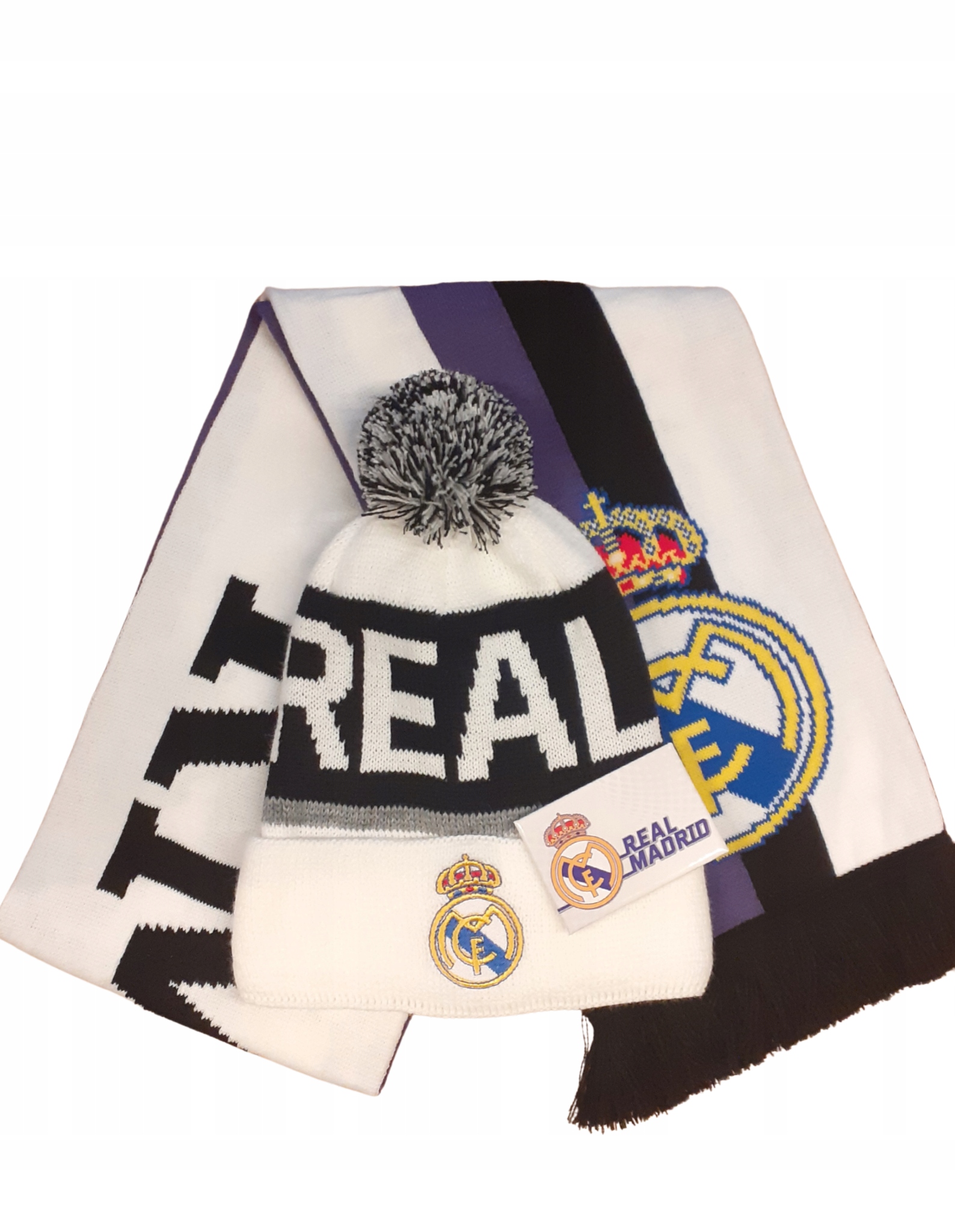 Real Madryt Zestaw Prezentowy Czapka Zimowa Szalik Magnes Real Madrid